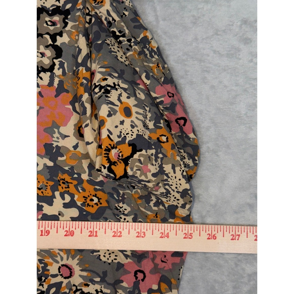 Natural Life Floral Tiered Tunic Dress XL Multicolor Boho Flowy Henley READ! - Picture 8 of 10